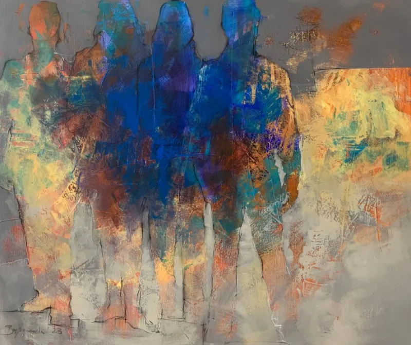 Hot Pamono Michal Bajsarowicz, The People, Acrylic on Canvas, 2023