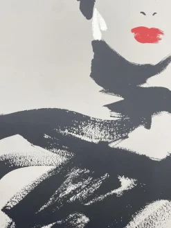 Pamono Michel Canetti, Woman with Red Lipstick, 1980s, Screen Print><noscript><img width=