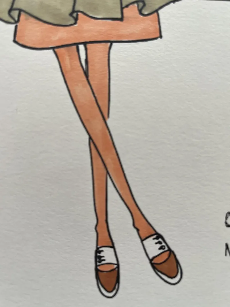 Best Pamono Michel Goma, Fashion Drawing, 1980s, Felt-Tipped Pen Drawing