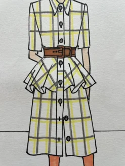 Pamono Michel Goma, Fashion Drawing, 1980s, Felt-Tipped Pen><noscript><img width=