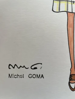 Pamono Michel Goma, Fashion Drawing, 1980s, Felt-Tipped Pen><noscript><img width=