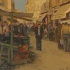 Pamono Michel Michaeli, Fish Market in Marseille, 1920s, Oil on Canvas, Framed> Impressionist