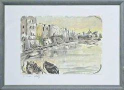 Pamono Michelangelo Cupisti, The Tiber, Rome, Mixed Media, 1990s> Work On Paper