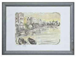 Pamono Michelangelo Cupisti, The Tiber, Rome, Mixed Media, 1990s> Work On Paper
