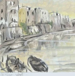 Pamono Michelangelo Cupisti, The Tiber, Rome, Mixed Media, 1990s><noscript><img width=