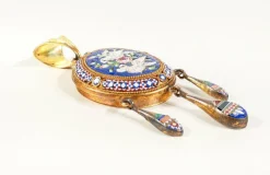 Pamono Micromosaic Photo Holder Locket Pendant with Birds><noscript><img width=
