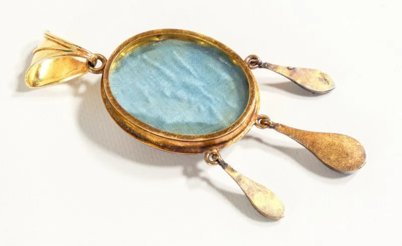 Pamono Micromosaic Photo Holder Locket Pendant with Birds> Necklaces