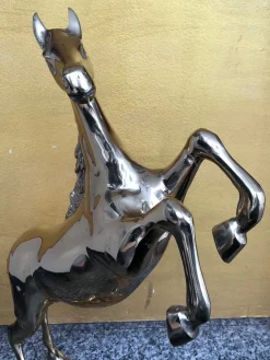 Pamono Mid Century Brass Horse, Italy, 1950s><noscript><img width=