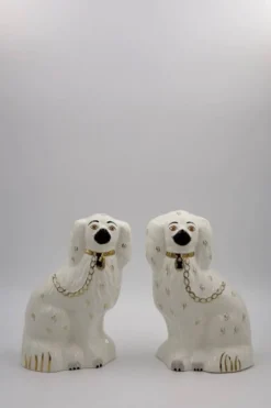Pamono Mid Century Staffordshire Ceramic Spaniel Mantle Dogs from Beswick England, 1960s, Set of 2> Mid-Century