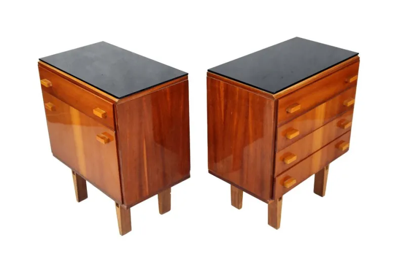 Pamono Mid 20th Century Nightstands, 1970s, Set of 2> Nightstands