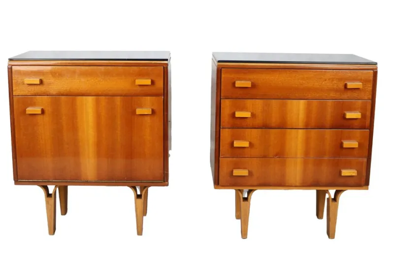Pamono Mid 20th Century Nightstands, 1970s, Set of 2> Nightstands