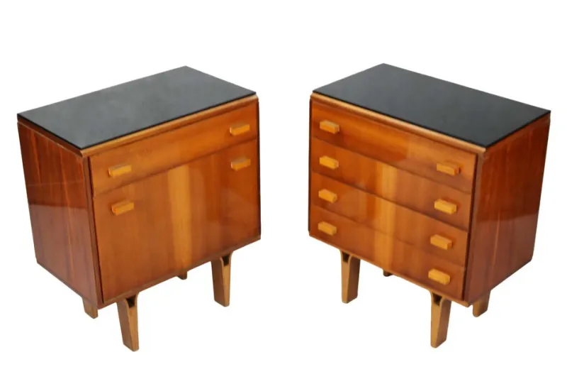 Pamono Mid 20th Century Nightstands, 1970s, Set of 2> Nightstands
