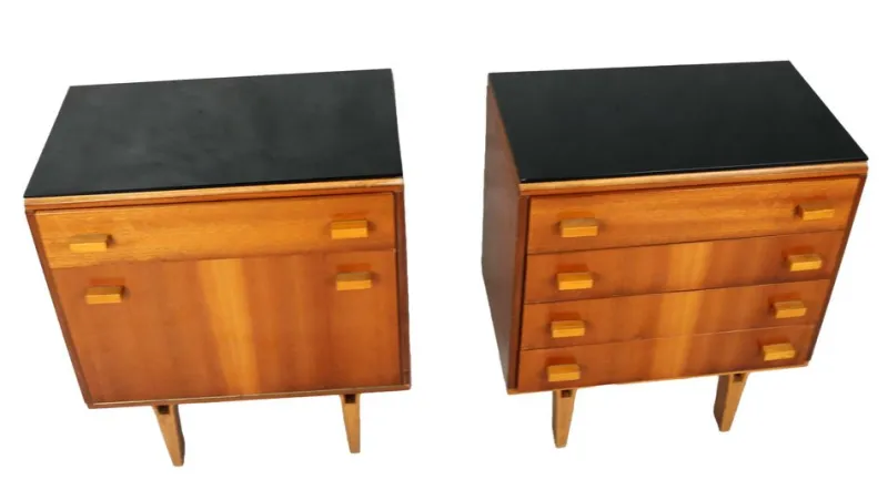 Pamono Mid 20th Century Nightstands, 1970s, Set of 2> Nightstands