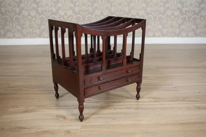 Pamono Mid 20th Century Walnut Magazine Rack, 1950s> Magazine Racks