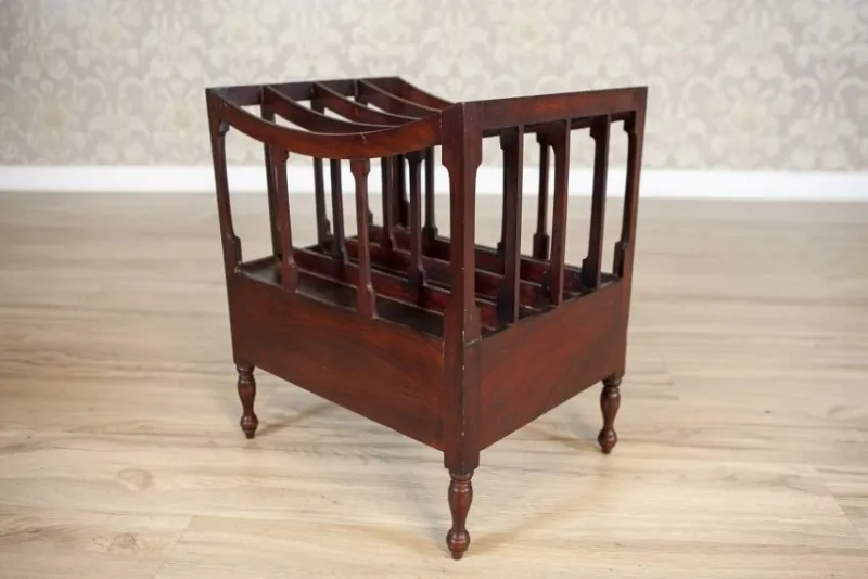 Pamono Mid 20th Century Walnut Magazine Rack, 1950s> Magazine Racks