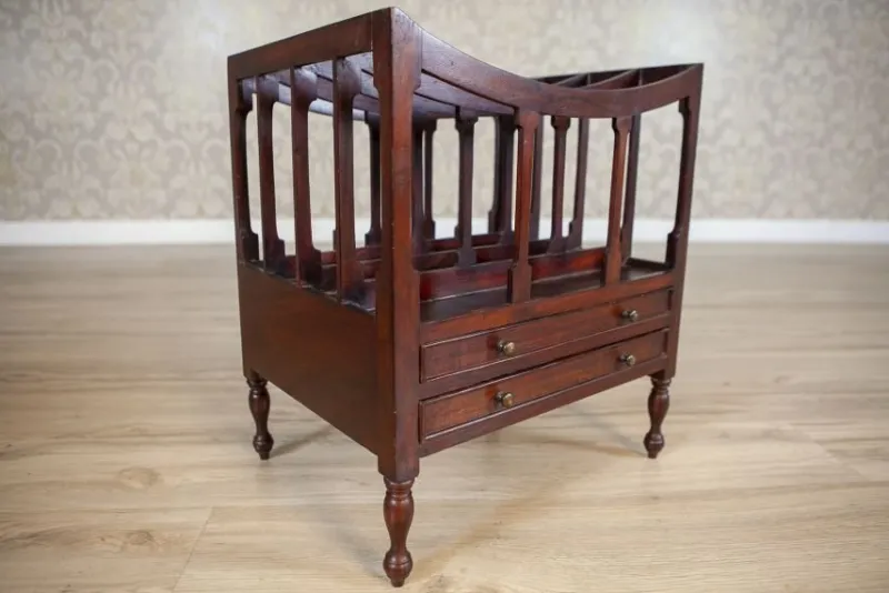 Pamono Mid 20th Century Walnut Magazine Rack, 1950s> Magazine Racks