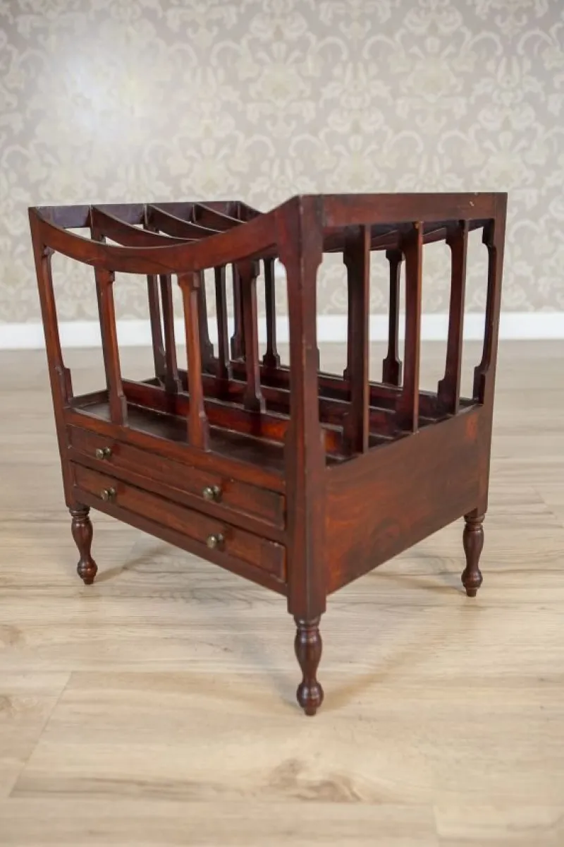 Pamono Mid 20th Century Walnut Magazine Rack, 1950s> Magazine Racks