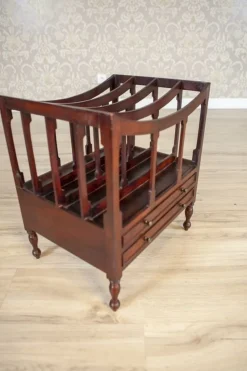 Pamono Mid 20th Century Walnut Magazine Rack, 1950s><noscript><img width=