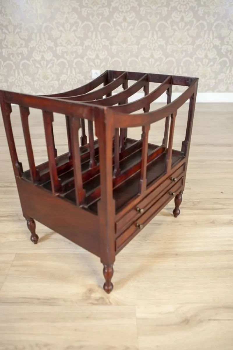 Pamono Mid 20th Century Walnut Magazine Rack, 1950s> Magazine Racks