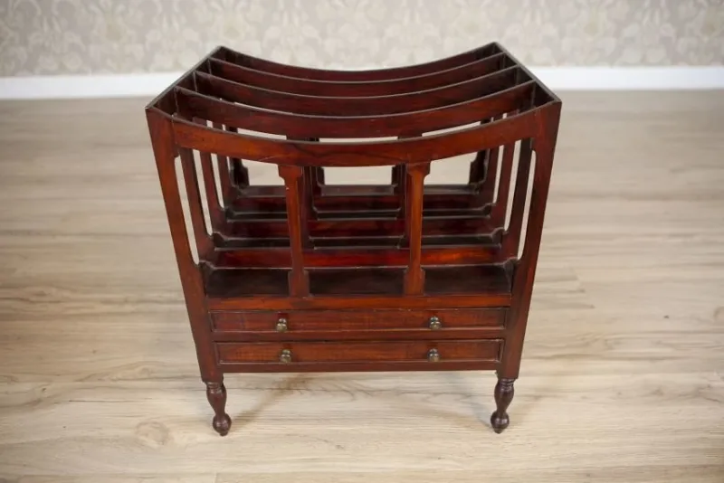 Pamono Mid 20th Century Walnut Magazine Rack, 1950s> Magazine Racks