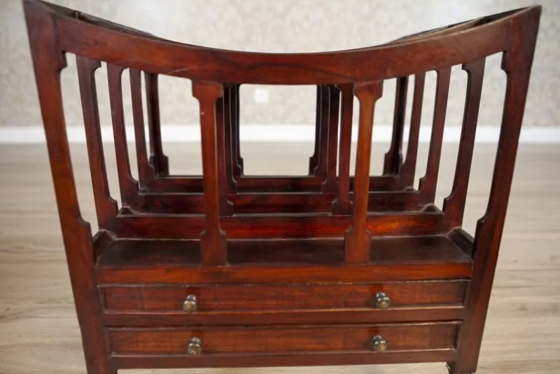 Pamono Mid 20th Century Walnut Magazine Rack, 1950s> Magazine Racks