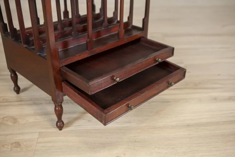 Pamono Mid 20th Century Walnut Magazine Rack, 1950s> Magazine Racks