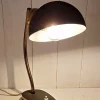New Pamono Mid-Century Adjustable Desk Lamp with Brass Flex Arm and Black Lacquered Metal Reflector, 1960s