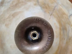Outlet Pamono Mid-Century Alabaster Bowl with Bronze Base from Bronze Véritable, France, 1950s