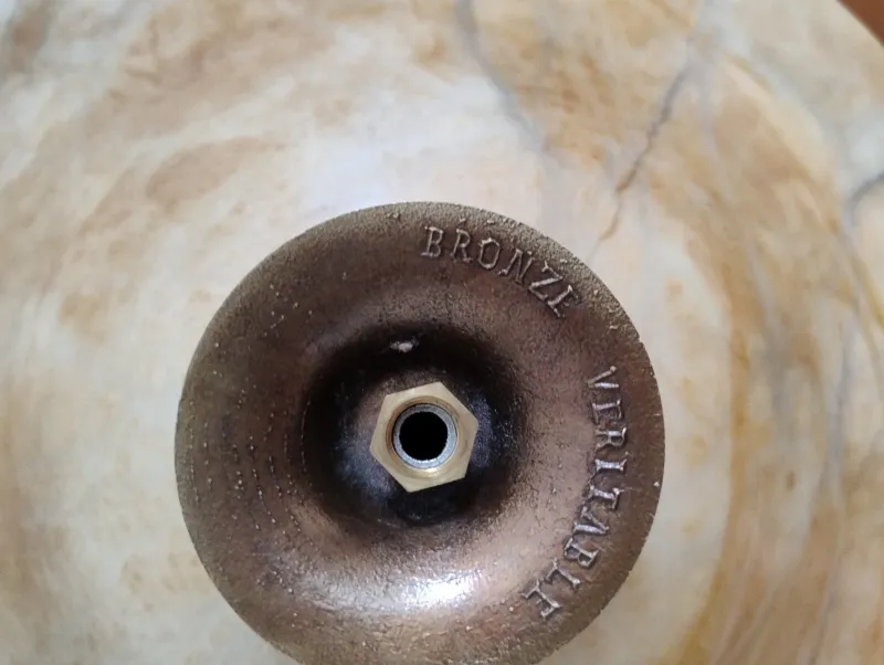 Outlet Pamono Mid-Century Alabaster Bowl with Bronze Base from Bronze Véritable, France, 1950s