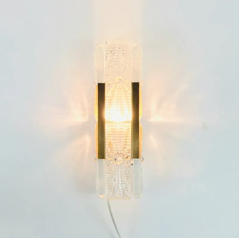 Discount Pamono Mid-Century Aladdin Wall Light in Glass and Brass from Vitrika, Denmark, 1960s-1970s