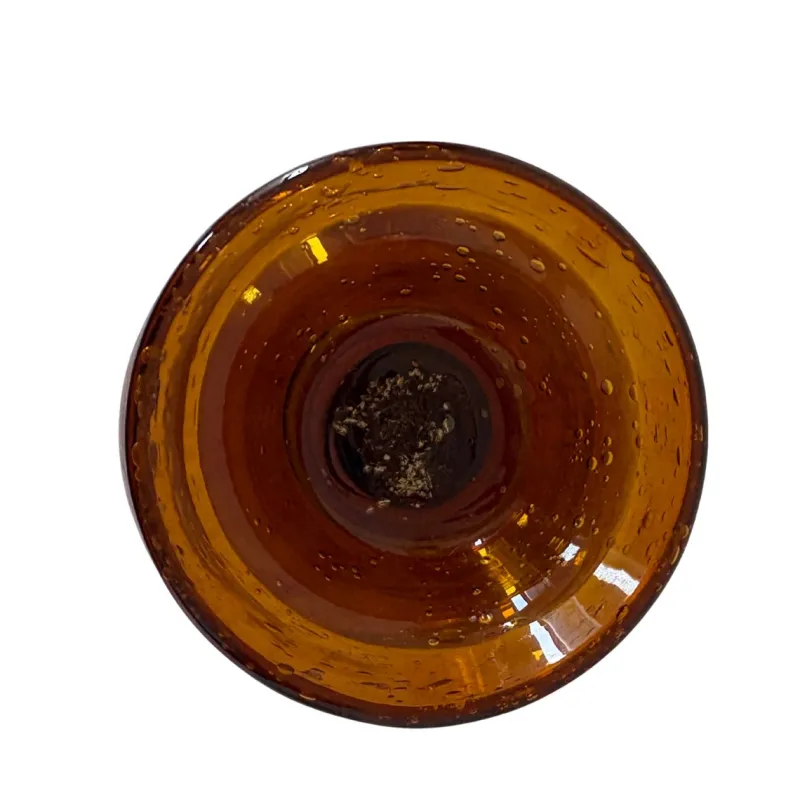 Pamono Mid-Century Amber Bubble Glass Photophores or Candleholders from Biot, France, 1960s, Set of 2> Candleholders