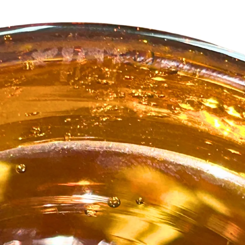 Pamono Mid-Century Amber Bubble Glass Photophores or Candleholders from Biot, France, 1960s, Set of 2> Candleholders