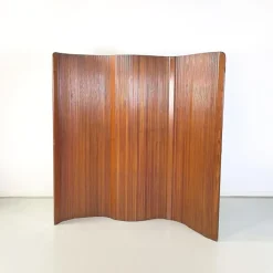 Pamono Mid-Century Art Deco French Self-Supporting Wooden Screen attributed to Baumann, 1950s> Room Dividers & Screens