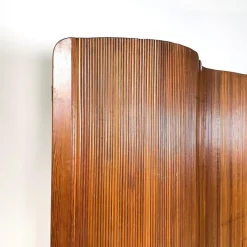 Pamono Mid-Century Art Deco French Self-Supporting Wooden Screen attributed to Baumann, 1950s><noscript><img width=