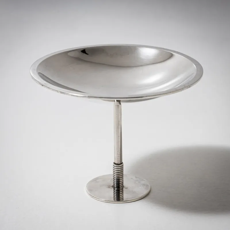 Outlet Pamono Mid-Century Art Deco Style Model No. 718 Tazza in Silver by Sigvard Bernadotte for Georg Jensen, Denmark