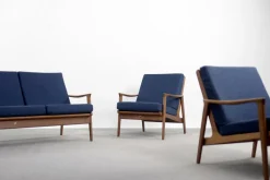 New Pamono Mid-Century Australian Modern Teak Sofa & Armchairs by Parker Furniture, 1950s, Set of 3