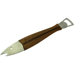 Pamono Mid-Century Austrian Steel and Leather Fish Bottle Opener by Carl Auböck> Cutlery & Serving Utensils