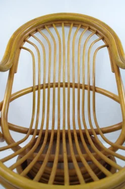 Pamono Mid-Century Bambo Swivel Rocking Chair, 1970s><noscript><img width=