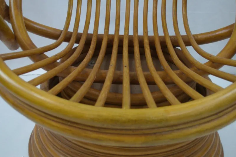Pamono Mid-Century Bambo Swivel Rocking Chair, 1970s> Rocking Chairs