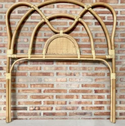 Sale Pamono Mid-Century Bamboo and Rattan Single Headboard Bed, 1960s