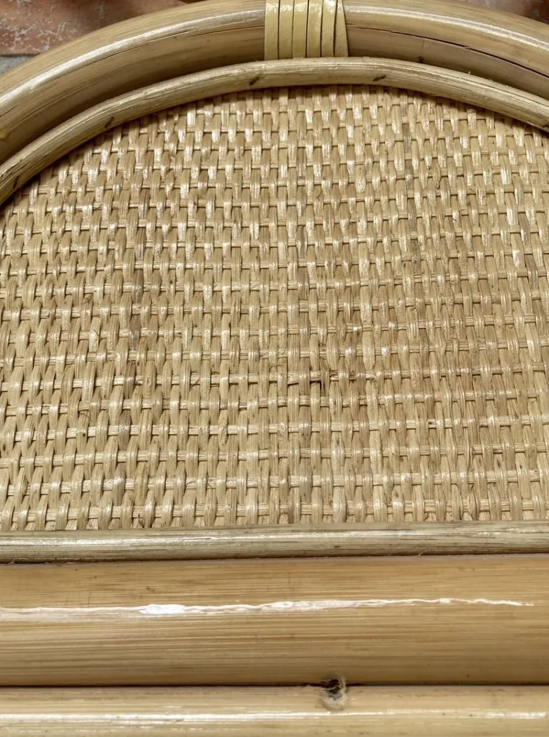 Sale Pamono Mid-Century Bamboo and Rattan Single Headboard Bed, 1960s