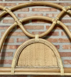 Sale Pamono Mid-Century Bamboo and Rattan Single Headboard Bed, 1960s