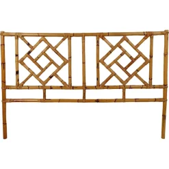 Pamono Mid-Century Bamboo and Rattan Bed Headboard in Chinese Chippendale Style, 1970s> Beds & Bedroom Sets