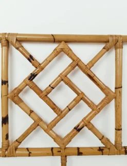 Pamono Mid-Century Bamboo and Rattan Bed Headboard in Chinese Chippendale Style, 1970s> Beds & Bedroom Sets