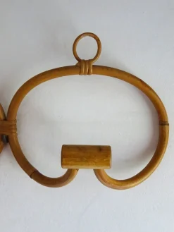 Pamono Mid-Century Bamboo Double Coat Rack><noscript><img width=