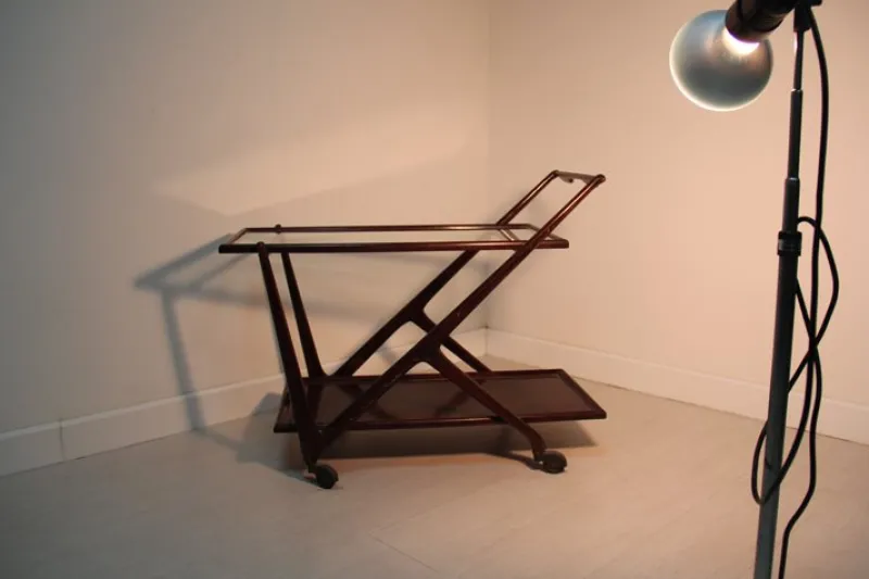 Pamono Mid-Century Bar Cart by Cesare Lacca, 1950s> Serving Bar Carts & Trolleys