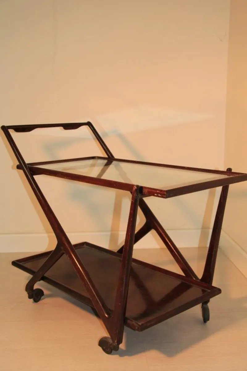 Pamono Mid-Century Bar Cart by Cesare Lacca, 1950s> Serving Bar Carts & Trolleys