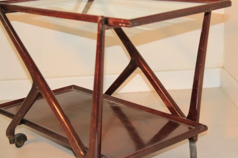 Pamono Mid-Century Bar Cart by Cesare Lacca, 1950s> Serving Bar Carts & Trolleys