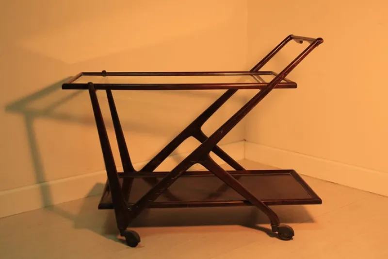 Pamono Mid-Century Bar Cart by Cesare Lacca, 1950s> Serving Bar Carts & Trolleys