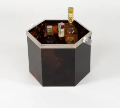Pamono Mid-Century Basket in Tortoiseshell Acrylic Glass in the style of Christian Dior Home, Italy, 1970s><noscript><img width=
